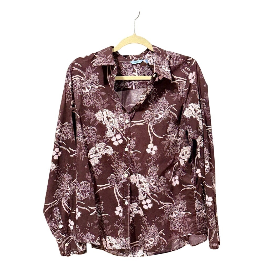 Izod Floral Patterned Plum Top Size ‎ XL